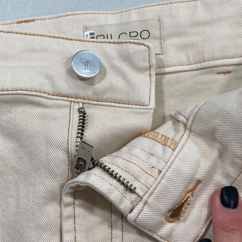 Anthropologie Pilcro Womens Skirt Size 6 Cream Denim Mini Light Academia - Picture 11 of 13